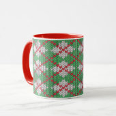 XMAS RAUTE STRICK Red Combo Tasse (Vorderseite Links)