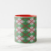 XMAS RAUTE STRICK Red Zwei-Tonen-Tasse Zweifarbige Tasse (Mittel)