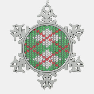 XMAS RAUTE STRICK Zinnsschneeflocke Ornament
