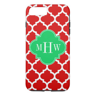 Xmas Red White Marokko #5 Emerald Name Monogram Case-Mate iPhone Hülle