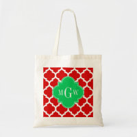 Xmas Red White Marokko #5 Emerald Name Monogram