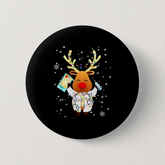 Xmas Reindeer Doctor Reindeer Lover Funny Christma Button (Vorderseite)