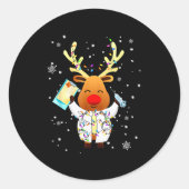Xmas Reindeer Doctor Reindeer Lover Funny Christma Runder Aufkleber (Vorderseite)