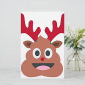xmas reindei emoji briefpapier (Stehend Vorderseite)