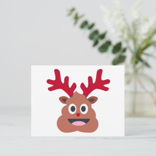 xmas reindei emoji feiertagspostkarte (Stehend Vorderseite)