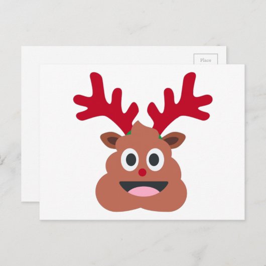 xmas reindei emoji feiertagspostkarte (Vorne/Hinten)