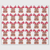 xmas reindei emoji geschenkpapier (Flach)