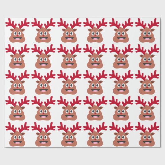 xmas reindei emoji geschenkpapier (Flach)