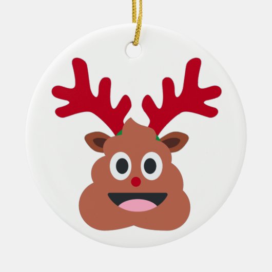 xmas reindei emoji keramik ornament (Vorne)