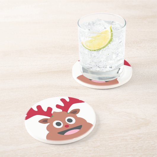 xmas reindei emoji sandstein untersetzer (Seite)