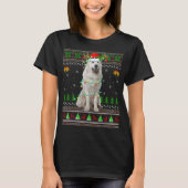 Xmas Rentier Weihnachtsmannmütze Great Pyrenäen Hu T-Shirt (Vorderseite)