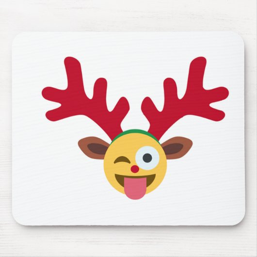 xmas Rentiere wink emoji Mousepad (Vorne)