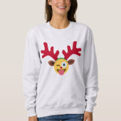 xmas Rentiere wink emoji women Sweatshirt (Vorderseite)