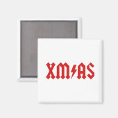 Xmas Rock Roll Heavy Metal Funny Christmas Xmas Fu Magnet (Vorderseite/Rückseite)