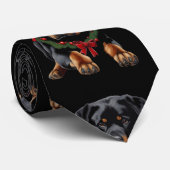 Xmas Rottweiler Weihnachten mit Garland Collar Krawatte (Gerollt)