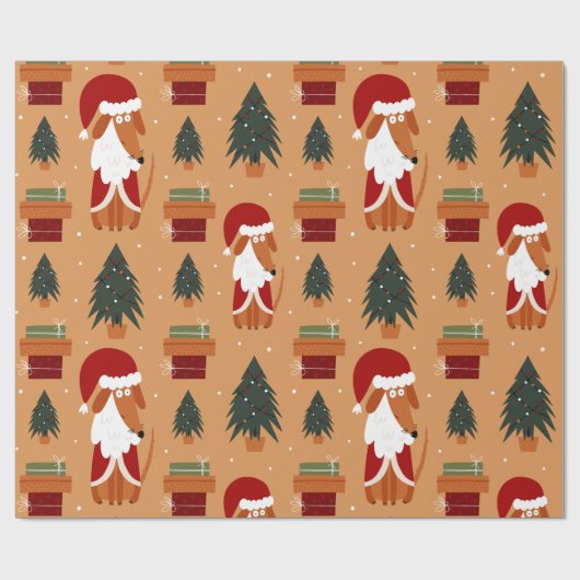 Xmas Rusty Santa Paws & Presentation Paper Geschenkpapier (Flach)