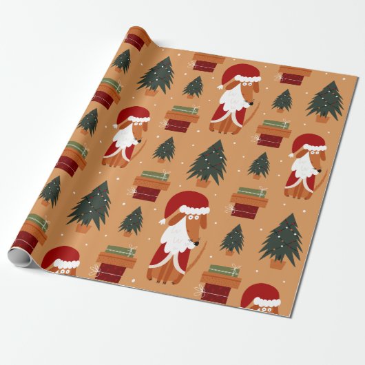 Xmas Rusty Santa Paws & Presentation Paper Geschenkpapier (Ungerollt)