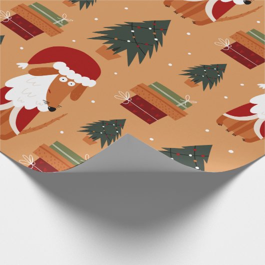 Xmas Rusty Santa Paws & Presentation Paper Geschenkpapier (Ecke)