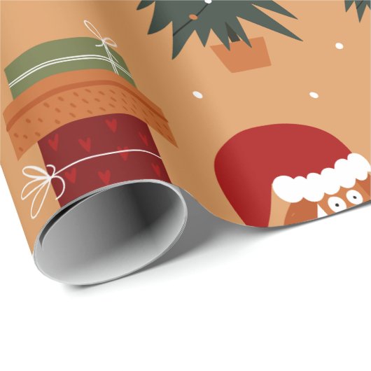 Xmas Rusty Santa Paws & Presentation Paper Geschenkpapier (Rolleneckpunkt)