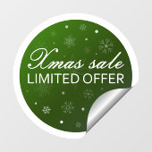 Xmas Sale Limited Offer - Green Silver Fensteraufkleber (Blatt)
