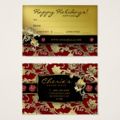 Xmas Salon Gift Card Wellness-Center Blumenrot Gol (Vorne & Hinten)