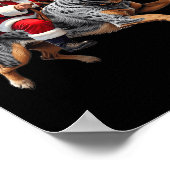 Xmas Santa Australian Cattle Dog Weihnachten Poster (Ecke)