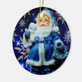 XMAS SANTA BLUE ICE CRYSTALS KERAMIK ORNAMENT (Links)
