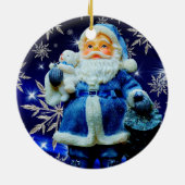 XMAS SANTA BLUE ICE CRYSTALS KERAMIK ORNAMENT (Hinten)