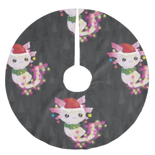 xmas santa claus axolotl polyester weihnachtsbaumdecke (Vorderseite)