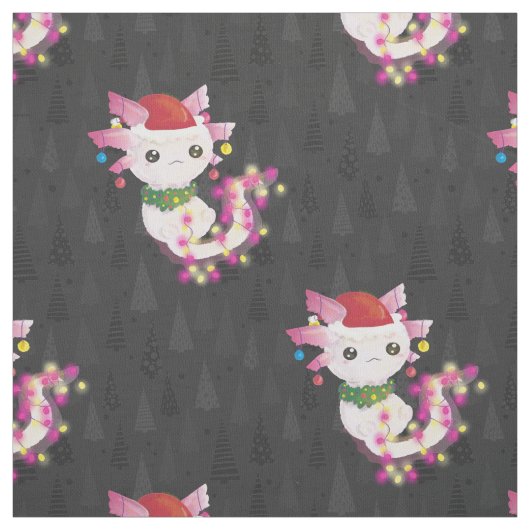 xmas santa claus axolotl stoff (Muster)