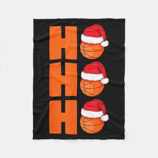 Xmas Santa Claus Basketball Christmas Fleecedecke (Vorderseite)
