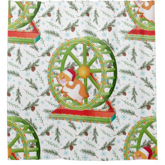xmas santa claus hamster duschvorhang (Vorderseite)