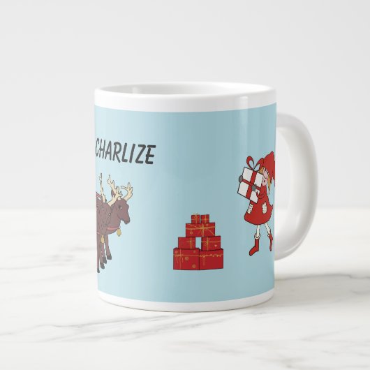 Xmas Santa Claus Jumbo-Tasse (Vorderseite Rechts)