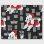 xmas santa claus poodle geschenkpapier (Flach)