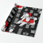 xmas santa claus poodle geschenkpapier (Ungerollt)