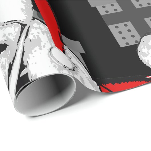 xmas santa claus poodle geschenkpapier (Rolleneckpunkt)