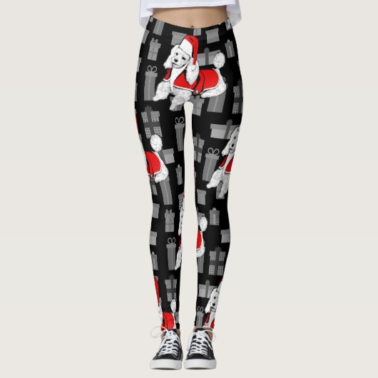 xmas santa claus poodle leggings (Vorderseite)