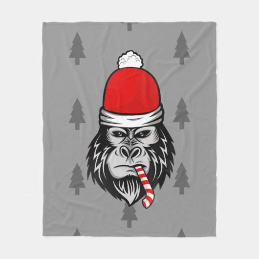 xmas santa clus gorilla fleecedecke (Vorderseite)