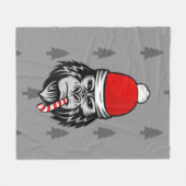 xmas santa clus gorilla fleecedecke (Vorderseite (Horizontal))