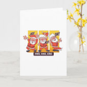 Xmas Santa Dancing Karte (Gelbe Blume)