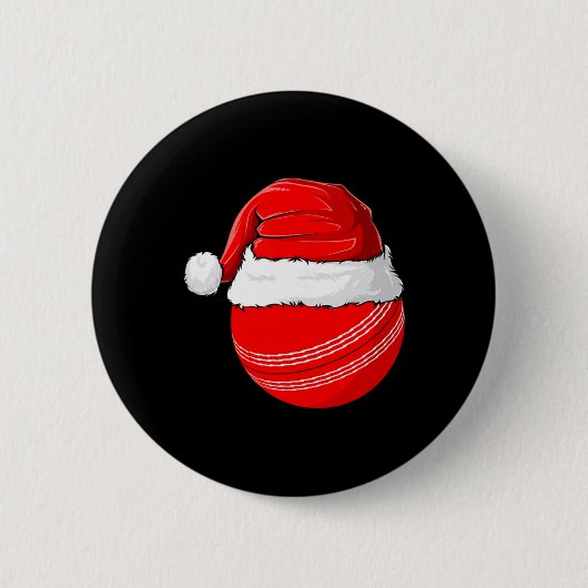 Xmas Santa Hat Christmas Cricket Button (Vorderseite)