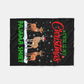 Xmas Santa Hat Reindeer Antelope Christmas Pajama Fleecedecke (Vorderseite (Horizontal))