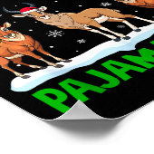 Xmas Santa Hat Reindeer Antelope Christmas Pajama Poster (Ecke)