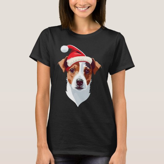 Xmas Santa on Christmas Jack Russell Terrier T-Shirt (Vorderseite)