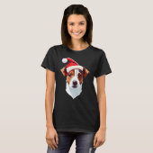 Xmas Santa on Christmas Jack Russell Terrier T-Shirt (Vorne ganz)
