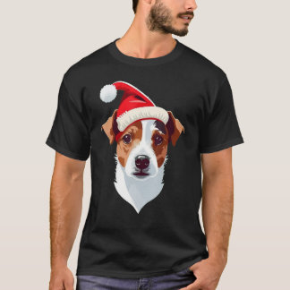 Xmas Santa on Christmas Jack Russell Terrier T-Shirt
