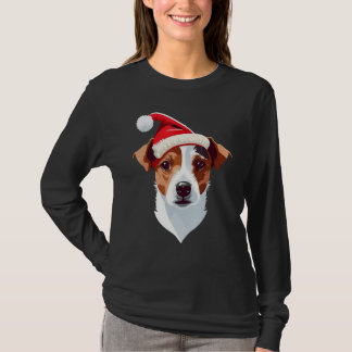 Xmas Santa on Christmas Jack Russell Terrier T-Shirt