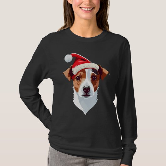 Xmas Santa on Christmas Jack Russell Terrier T-Shirt (Vorderseite)