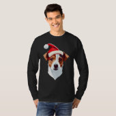 Xmas Santa on Christmas Jack Russell Terrier T-Shirt (Vorne ganz)