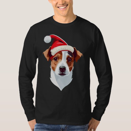 Xmas Santa on Christmas Jack Russell Terrier T-Shirt (Vorderseite)